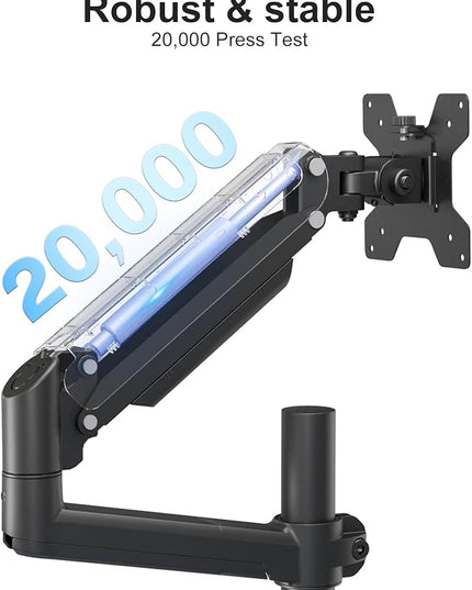 WALI Dual Monitor Mount, 13-32 Inch Adjustable Spring Dual Monitor Arm for Desk Holds Max 19.8 lbs Screens, Swivel Vesa Bracket with C Clamp, Grommet Mounting, Monitor Arms for 2 Monitors (GSDM002)