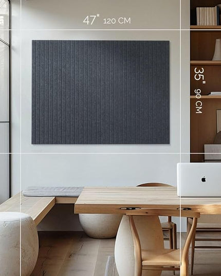 Large Bulletin Board 48x36 - Office Wall Organizer, Replace Your Old Cork Boards for Walls for Office Decor -12-Pack Felt Wall Panels to Use in Home Office Decor, Classroom Decor (Moonstone)