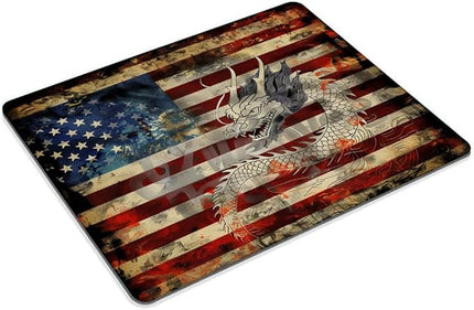 Square Mouse Pad National Flag and Chinese Dragon-1,Gaming Mouse Pads for Desk,Soft Computer Waterproof Non-Slip Mouse Mat