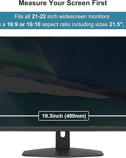 Hanging Computer Privacy Screen Protector Shield Compatible for 21.5/22 Inch Widescreen Desktop Monitor - Anti Glare & Blue Light Filter - Hanging Design for Easy On/Off