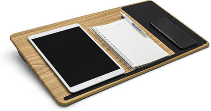 ergomi Lap Desk with Soft Cushion and Wrist Rest – Portable Laptop Desk for Bed, Couch & Home Office, Removable Mouse Pad & Anti-Slip Strip for 17 inch Laptop (Large, Wood Pattern)