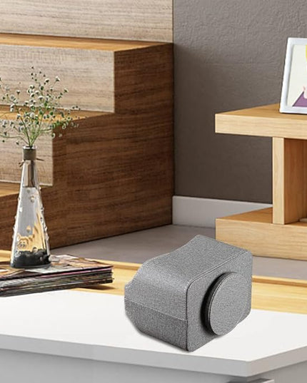 RHCSZ Leather Remote Control Holder 360 Degree Spinning, Desk Organizer for TV Remote Controllers, Caddy,Pen,Calculator,Media Player Storage box (Grey)