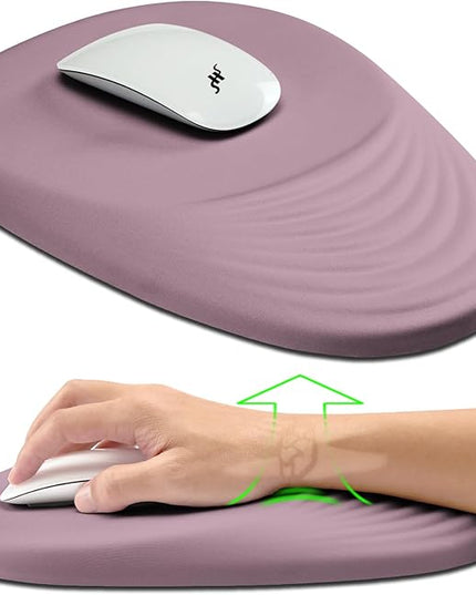 Hokafenle Ergonomic Mouse Pad Wrist Support, Terraced Slope Carpal Tunnel Wrist Pad for Mouse with Unibody Memory Foam, Wrist Rest Pain Relief Mousepad (Pale Purple, 11.8x7.9 in)