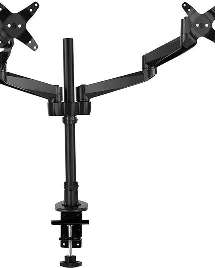 Mount-It! Premium Modular Dual Monitor Desk Mount Arms | Tilt Swivel VESA Wall Mount | Fits 13 15 17 19 21.5 24 27 Inch Computer Screens with 75 100 VESA Patterns | C-Clamp and Grommet Bases | Black