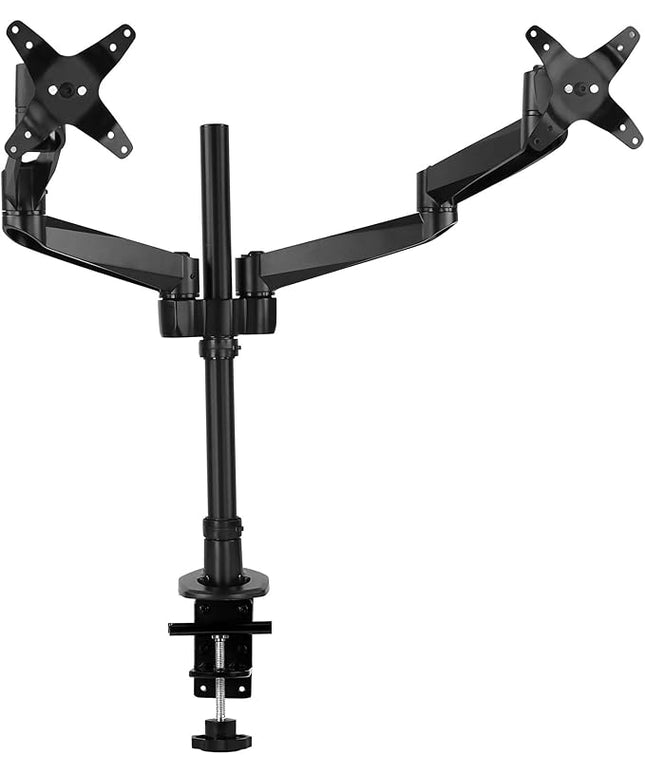 Mount-It! Premium Modular Dual Monitor Desk Mount Arms | Tilt Swivel VESA Wall Mount | Fits 13 15 17 19 21.5 24 27 Inch Computer Screens with 75 100 VESA Patterns | C-Clamp and Grommet Bases | Black