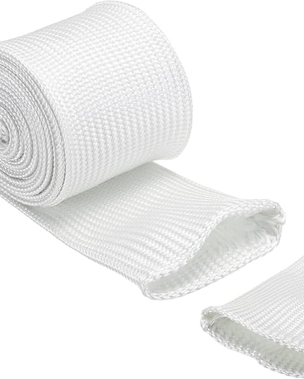 uxcell Insulation Cable Protector,45mm/1.77 Inch-2m/7 Feet High Temp Fiberglass Sleeve White