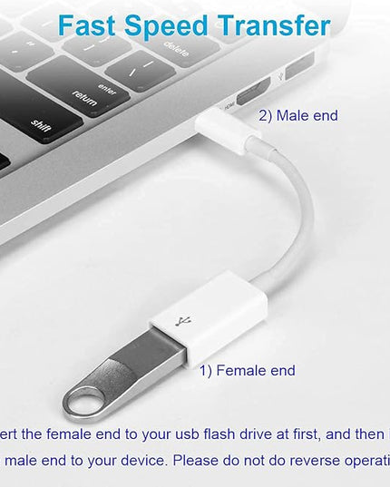 FLEAVER USB C to USB Adapter [2 Pack],Type-C OTG Cable Type C Male to USB A Female Adapter Compatible with Pro/Air 2019 2018 2017,S20 S20+ Ultra Note 10 S9 S8 (White)