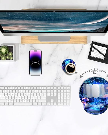 Ergonomic Mouse Pad with Wrist Support,Mouse Pad with Wrist Rest,Relieve Wrist Pain Mousepad Non-Slip Rubber Base,Mouse Pads for Desk,Computers,Laptop,Office,Home,Wonderland