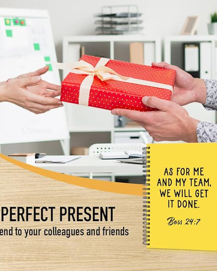 Msticey As For Me And My Team We Will Get It Done 160 Blank Pages Yellow Hardcover Spiral Notebook, Appreciation Gifts for Women Manager Supervisor Leader Coworker Colleague, Funny Boss Day Gifts