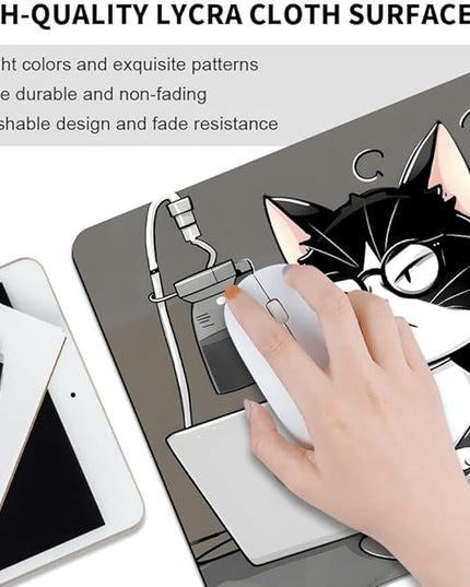 Cat (2) Square Mouse pad, Texture, Waterproof, Anti Slip Rubber Base, Computer Mouse pad, Laptop Mouse pad