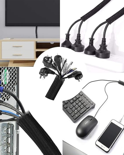 319pcs Cable Management Organizer Kit, Desk Cord Organizer, 98 Adhesive Cable Clips Holder, 17 Reusable Cable Strap, 4 Cable Sleeve Split, and 200 Nylon Cable Zip Ties (White)