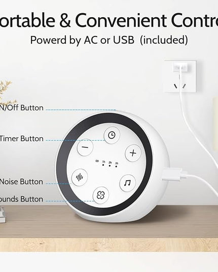 Sleep Sound Machine White Noise Machine with 32 Calming Sounds 36 Volume Levels Pink Brown Noise Machine for Baby Kid Adult with 4 Timer Noise Canceling Machine for Office Privacy