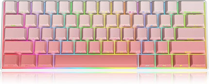 Cherry Profile Side Printed PBT Keycaps, 135 Key Minimalist Double Shot Shine Through Custom Keycap, Gradient Key Cap for Cherry MX Switches Mechanical Keyboard (Pink/Side Print)