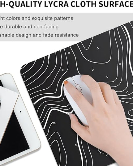Abstract Topographic map Square Mouse pad, Texture, Waterproof, Anti Slip Rubber Base, Computer Mouse pad, Laptop Mouse pad