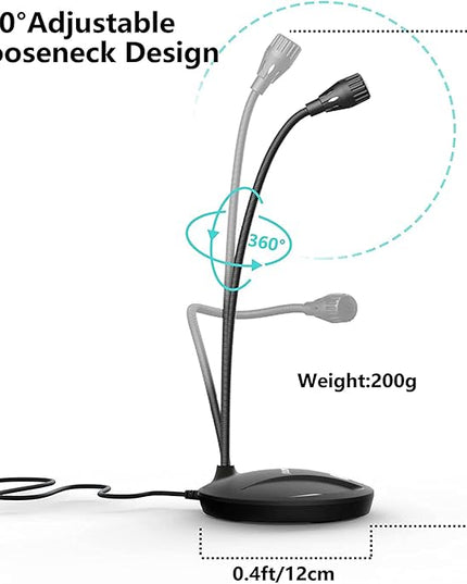 JOUNIVO USB Microphone for Computer, PC/Laptop Mic, Mute Button with LED Indicator, 360 Degree Gooseneck Design, Desktop Microphone for Streaming, Recording, Dictation, Podcasting, YouTube, JV610