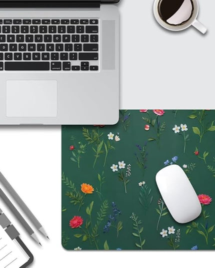 Flower Branch Pattern Cute Square Mouse pad, Texture, Waterproof, Anti Slip Rubber Base, Computer Mouse pad, Laptop Mouse pad
