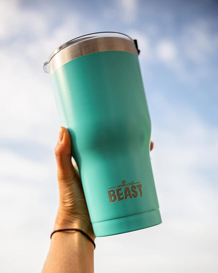 Beast 40 oz Tumbler Stainless Steel Vacuum Insulated Coffee Ice Cup Double Wall Travel Flask (Aquamarine Blue)