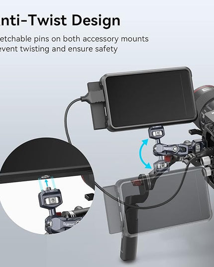 SMALLRIG Camera Magic Arm, Flexible Articulating Arm with 1/4” Screws, Field Monitor Mount with Dual Ballhead, Aluminum