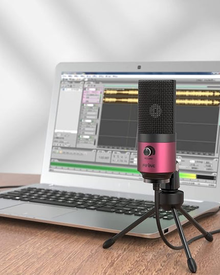 FIFINE USB Podcast Condenser Microphone Recording On Laptop, No Need Sound Card Interface and Phantom Power-K669