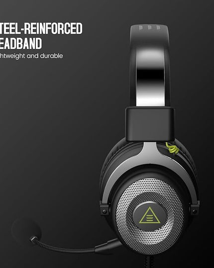 EKSA E900 Headset with Microphone for PC, PS4,PS5, Xbox - Detachable Noise Canceling Mic, 3D Surround Sound, Wired Headphone for Gaming, Computer, Laptop, 3.5MM Jack
