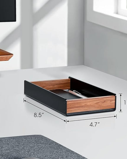 UPERGO Desk Tray Organizer Drawer for Home Office, Walnut Desk Organizer Tray for Keys, Pen, Watch