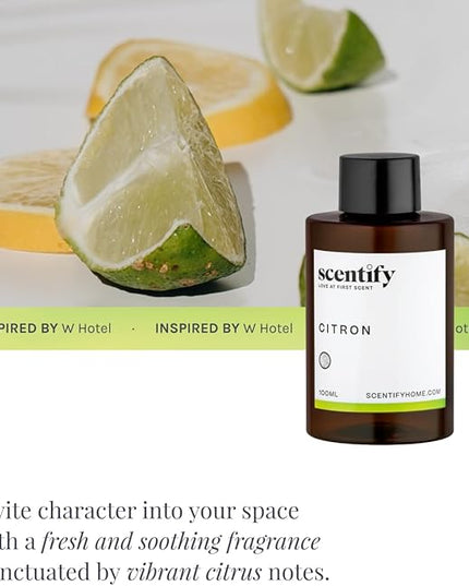 Scentify Citron Aroma Oil Refill Scent for Oil Diffusers - Lemon, Jasmine, Musk, Woods Scents - Luxurious Relaxing Aromatherapy Diffuser Fragrance 100ml, 3.38 oz