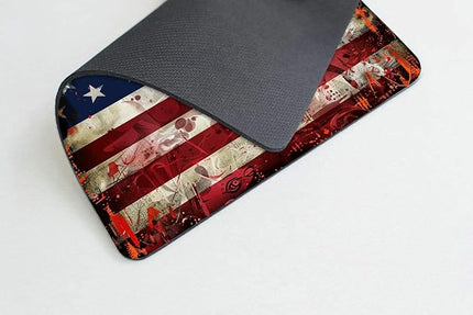 Square Mouse Pad Colorful Deer and National Flag-3,Gaming Mouse Pads for Desk,Soft Computer Waterproof Non-Slip Mouse Mat
