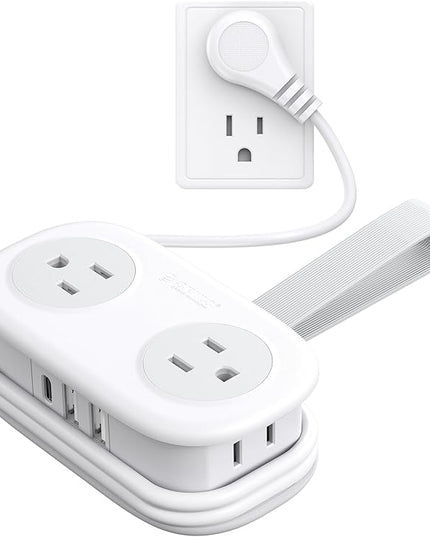 Travel Power Strip, ORICO 4 Outlets 3 USB Ports (1 USB C) with 4FT Wrapped Short Extension Cord, Compact Power Strip for Hotel Travel Essentials Cruise Approved-AP3