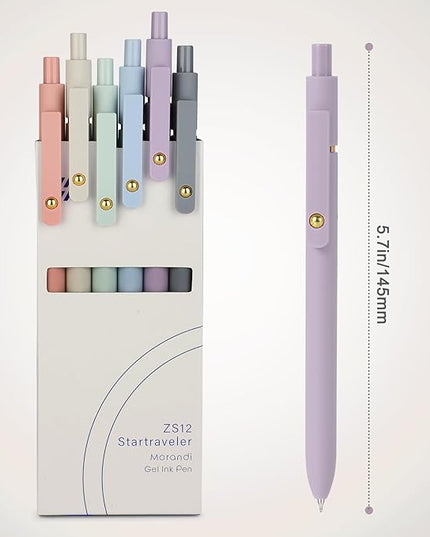 FIOVER Gel Pens, 6pcs Blue Ink Medium Point 0.7mm Smooth Writing Pens with Comfort Grip, Aesthetic Ballpoint for Journaling School Office Supplies, Gifts for Women Men (6PCS Blue Ink)