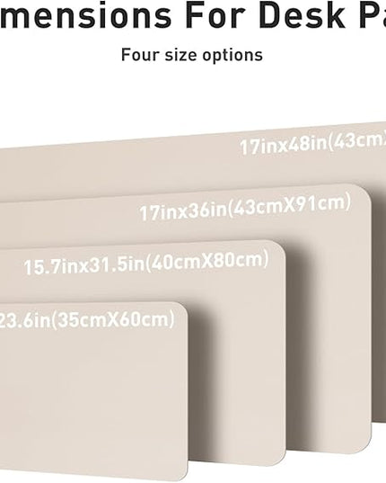 Aothia Large PU Leather Desk Pad Protector – Non-Slip Mouse Pad & Writing Mat for Office/Home, Waterproof, Easy to Clean (23.6" x 13.7", Eggshell)