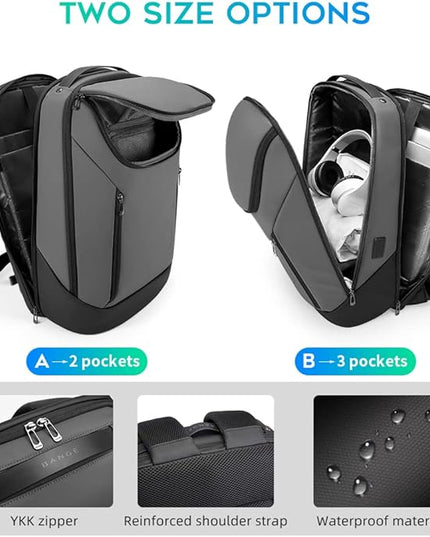 BANGE Business Smart Backpack Waterproof fit 15.6 Inch Laptop Backpack with USB Charging Port,Travel Durable Backpack