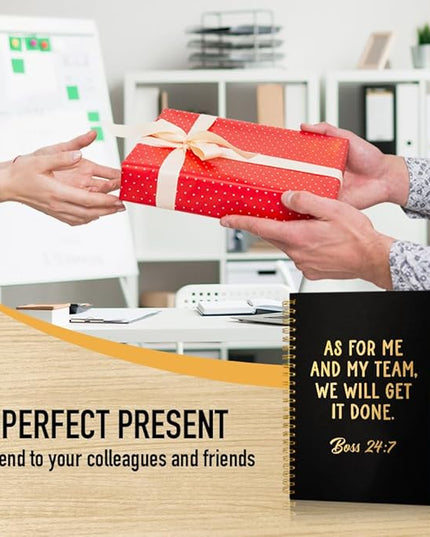 Msticey As For Me And My Team We Will Get It Done 160 Blank Pages Gold Foil Hardcover Spiral Notebook, Appreciation Gifts for Women Manager Supervisor Leader Coworker Colleague, Funny Boss Day Gifts