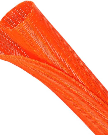 Split Wire Loom Tubing, Cable Protector Sleeve, Braided Cable Management for TV/Computer/Home Theater/Engine Bay, Cord Protectors from Pets No Chew (Orange, 3/4"-25ft)