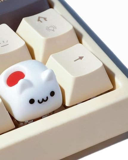 Artisan Keycaps, Cute Custom Couple Rabbits Key Caps for MX Mechanical Keyboard, Resin Handmade 1U Replacement for Esc Arrow Keys - Rabbit