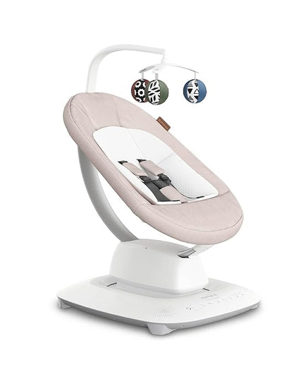 UPPAbaby Mamaroo Smart Swing – Customizable Soothing Modes with MotionSync Technology – Infant Recline + Bluetooth Enabled – Included Newborn Insert – Charlie (Sand Mélange)