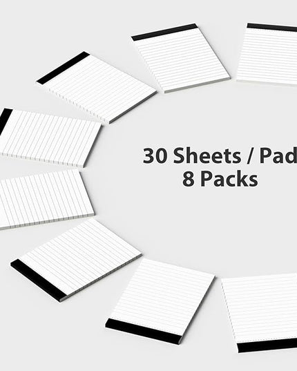 Nichela Notepad for Daily Planning and Organization of Work – 4 x 6-inches Lined Paper – Thick Bright White Paper – 30 Pages – Note Pads Ruled Pages – Pack of 8