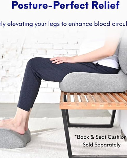 C CUSHION LAB Foot Rest for Under Desk at Work - Adjustable Memory Foam Foot Rest for Office Chair & Gaming Chair - Ergonomic Design for Back & Hip Pain Relief - Wellness Green