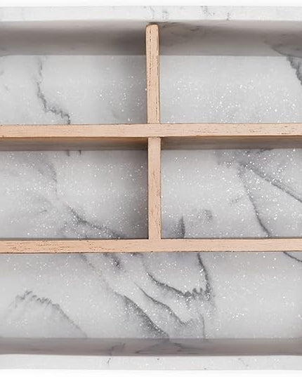 SZYRL Desk Organizers, Marble Remote Holders for Table, Modern Office Controller Pen Phone Holder Organizer, Stylish Caddy and Storage Accessories for Bedside Nightstand Desktop Coffee Table