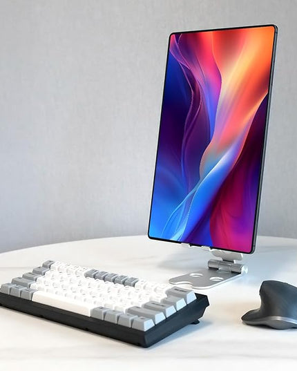 Kado Aluminum Alloy Tablet Stand for Portable Monitor, Foldable iPad Stand Holder Adjustable, Computer Office Desk Accessories for Kindle, Switch, iPad Pro/Air/Mini, iPhone Pro/Max/Plus