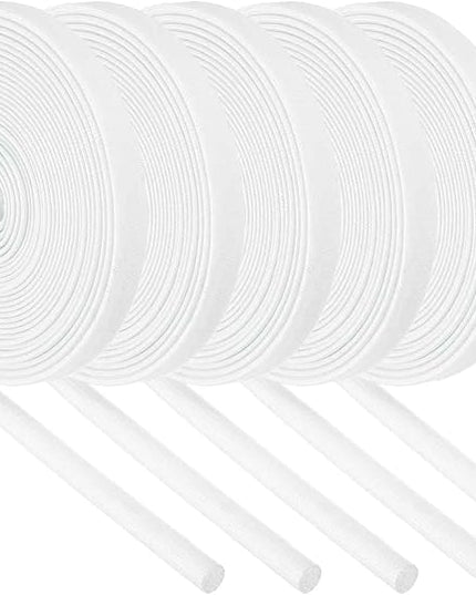 MECCANIXITY 5Pcs Wire Insulation Braid Fire Sleeve,16.4Ft-6mm ID White, High Temp Silicone Coated Fiberglass Sleeving for Automotive Hose Lines Electrical Wiring