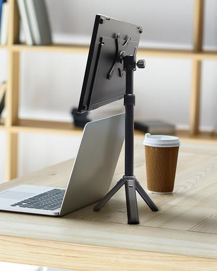 Kado Metal Portable Monitor Stand Tripod, 100x100mm 75x75mm Wall/Arm Mount Adapater Bracket Plate, 360° Ball Head and 1/4" Screw Compact for Phone, Tablet, Projector, Camera and Webcam