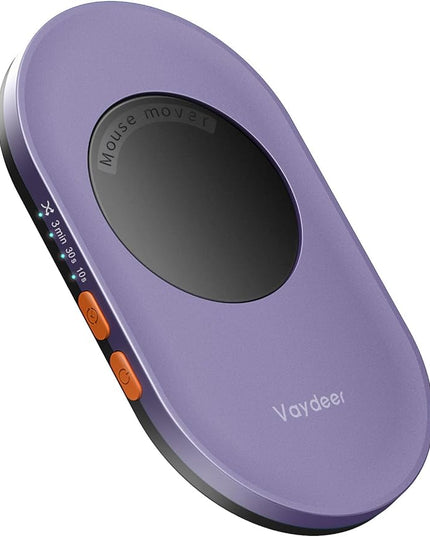 Vaydeer Ultra Slim Mouse Mover, Air 3 Mouse Jiggler with Adjustable Interval Timer, Undetectable & Noiseless, Simulates Realistic Movement, Driver-Free Shaker for Keeping The PC Active (Light Purple)