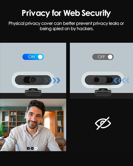 2K 50FPS Webcam for PC/Mac, Computer Camera with Fill RGB Lights, 2 Noise-Canceling Microphone, Autofocus and Tripod for Meeting, Live Streaming, Video Calls, Gaming, Works with Zoom, Skype, Teams