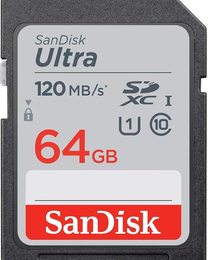 SanDisk (2-Pack) 64GB Ultra SDXC UHS-I Memory Card - 120MB/s, C10, U1, Full HD, SD Card - SDSDUN4-064G-GN6IN + Green Extreme 4 in 1 Memory Multi Card Reader