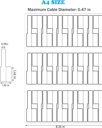 White Cable Labels, 300 Premium Wire Label Tags for Electronics, Printable Cord Labeling Tags for Ethernet and Network, Write on Labels for Cable Management