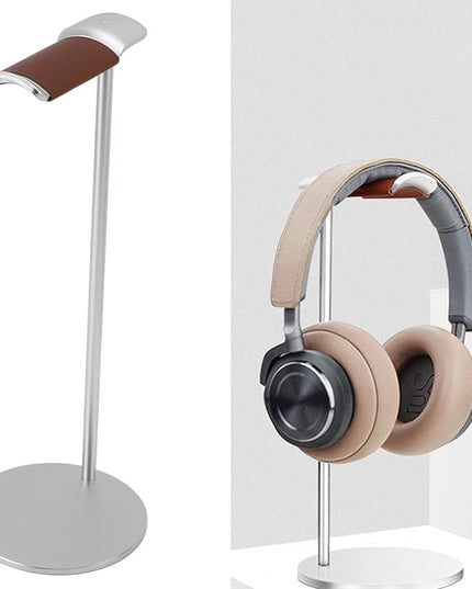Jectse Headphone Stand, Aluminum Alloy Headset Holder with Soft Top and 10cm Solid Base, for Home Studio Desktop Organization (Silver)