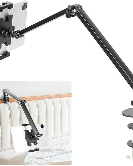 ZUZUXI iPad Desk Mount, Adjustable Foldable Tablet Aluminum Arm, 360° Rotation, Tablet Stand Holder for Bed, Fits 4.7"-15" iPad Pro/Air/Mini, Phones, Galaxy Tab, Portable Monitor