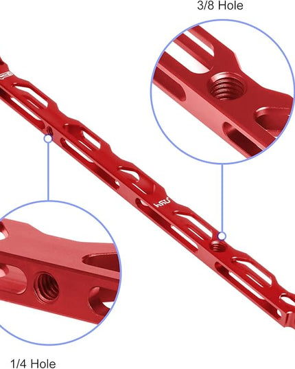 HSU (7 Pcs) All Aluminum Alloy Extension Arm Kit Metal Pole Mount Helmet Stick Extension Arm Mount for GoPro Hero 13/12/11/10/9/8/7/6/5 Black, DJI Osmo Action and More (11.8”/6.5”/3.3”) (Red)