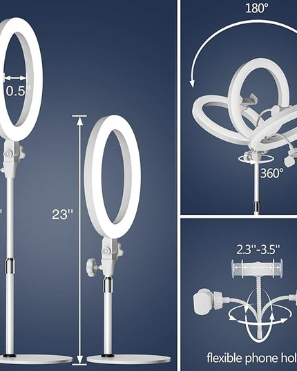 Ring Light with Stand, Zoom Lighting for Computer Video Conference, Video Calls, Home Office, Lighting for Video Recording