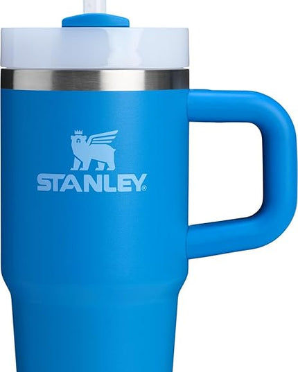 STANLEY Quencher H2.0 Tumbler with Handle and Straw 14 oz | Flowstate 3-Position Lid | Cup Holder Compatible for Travel | Insulated Stainless Steel Cup | BPA-Free | Azure